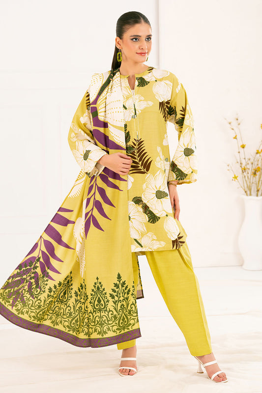 3 Piece Printed Corduroy Suit with Dupatta CD-52004