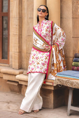 3 Piece Printed Corduroy Suit with Dupatta CD-52006