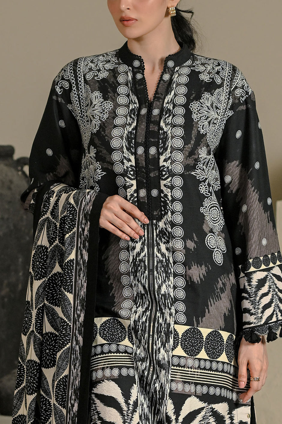 3 Piece Printed Corduroy Suit