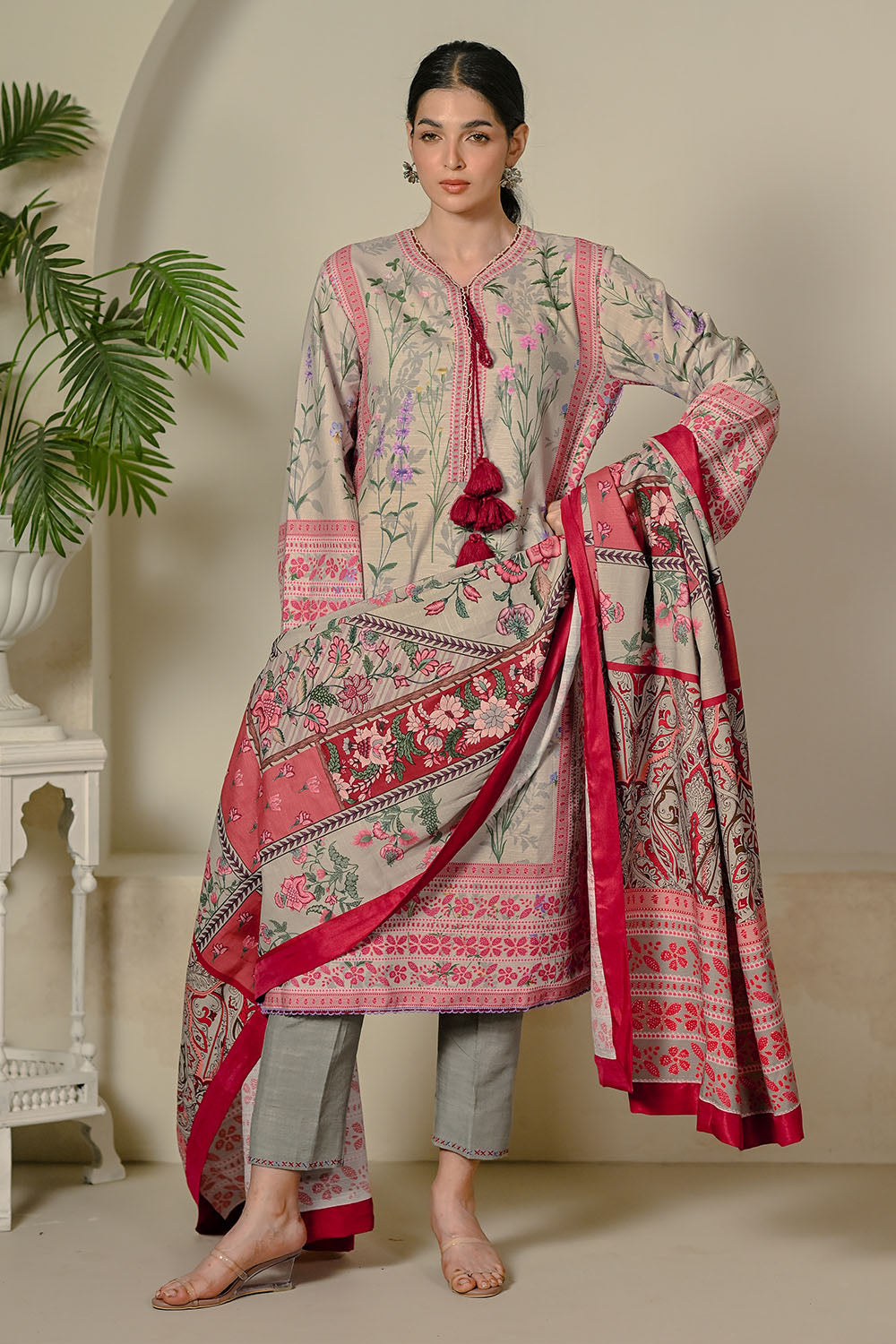 3 Piece Printed Corduroy Suit