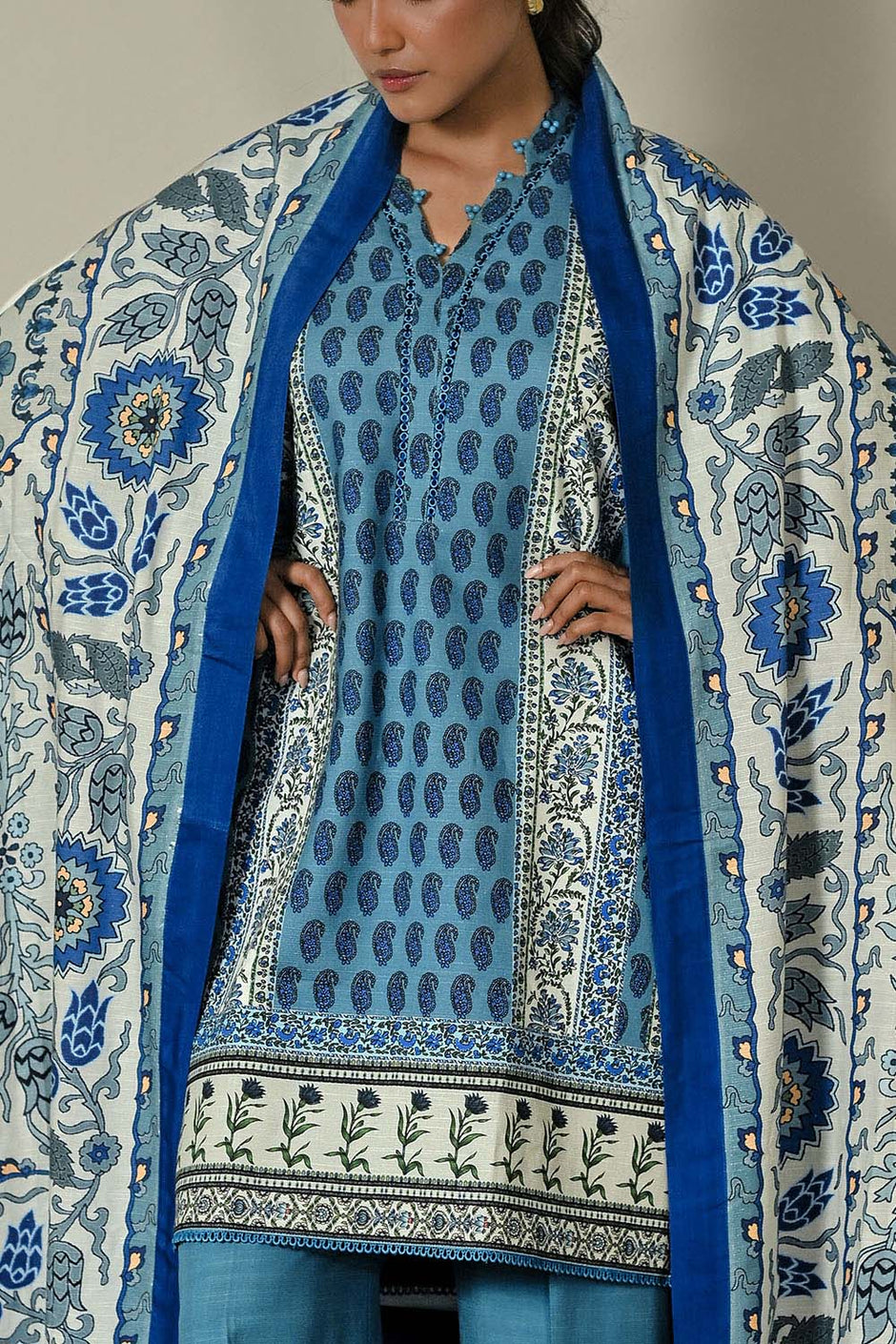 3 Piece Printed Corduroy Suit