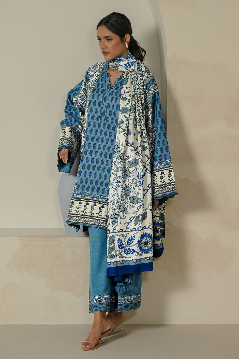 3 Piece Printed Corduroy Suit