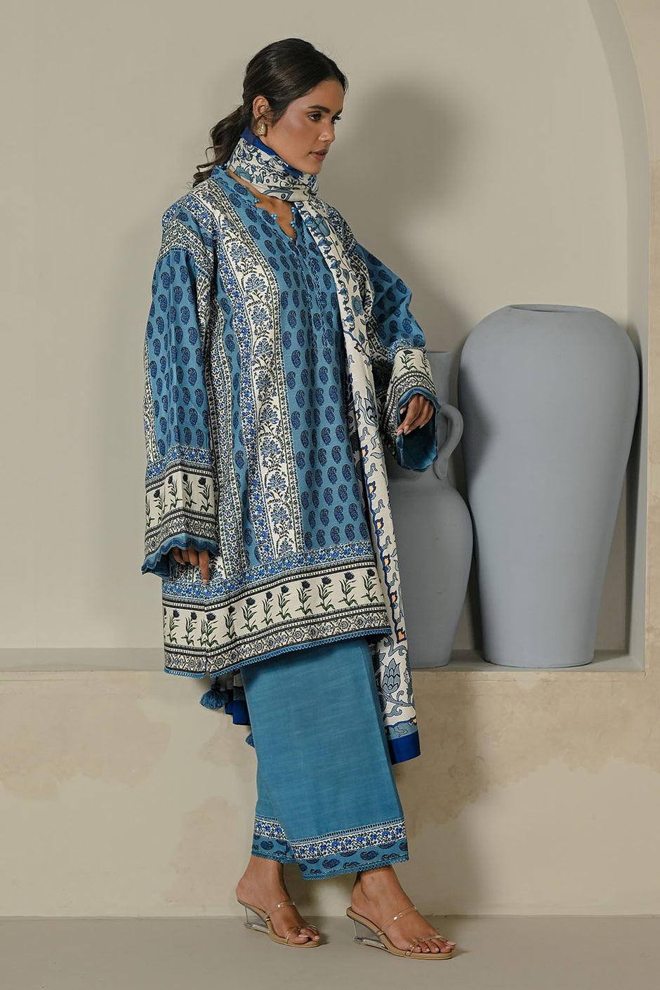 3 Piece Printed Corduroy Suit