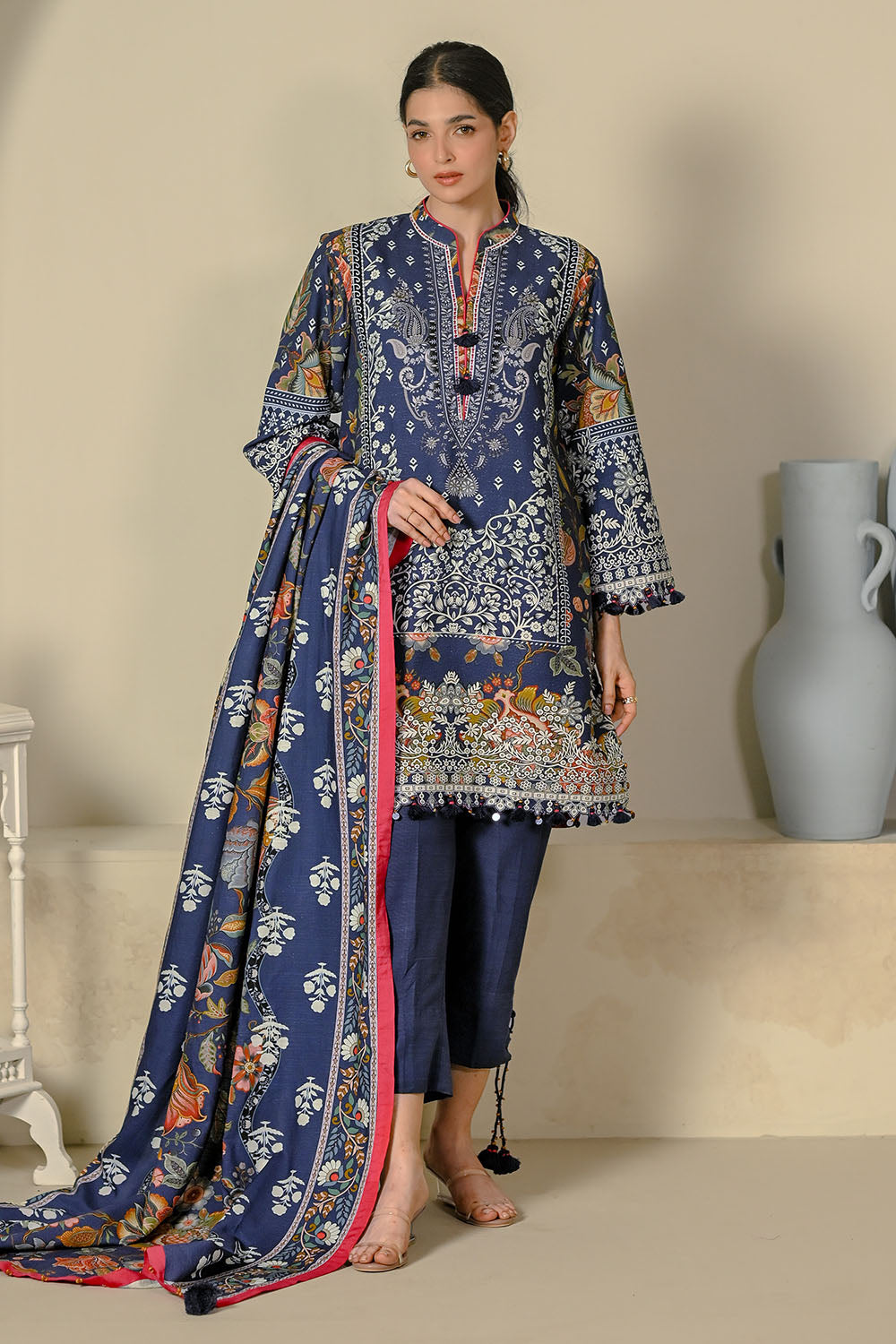 3 Piece Printed Corduroy Suit