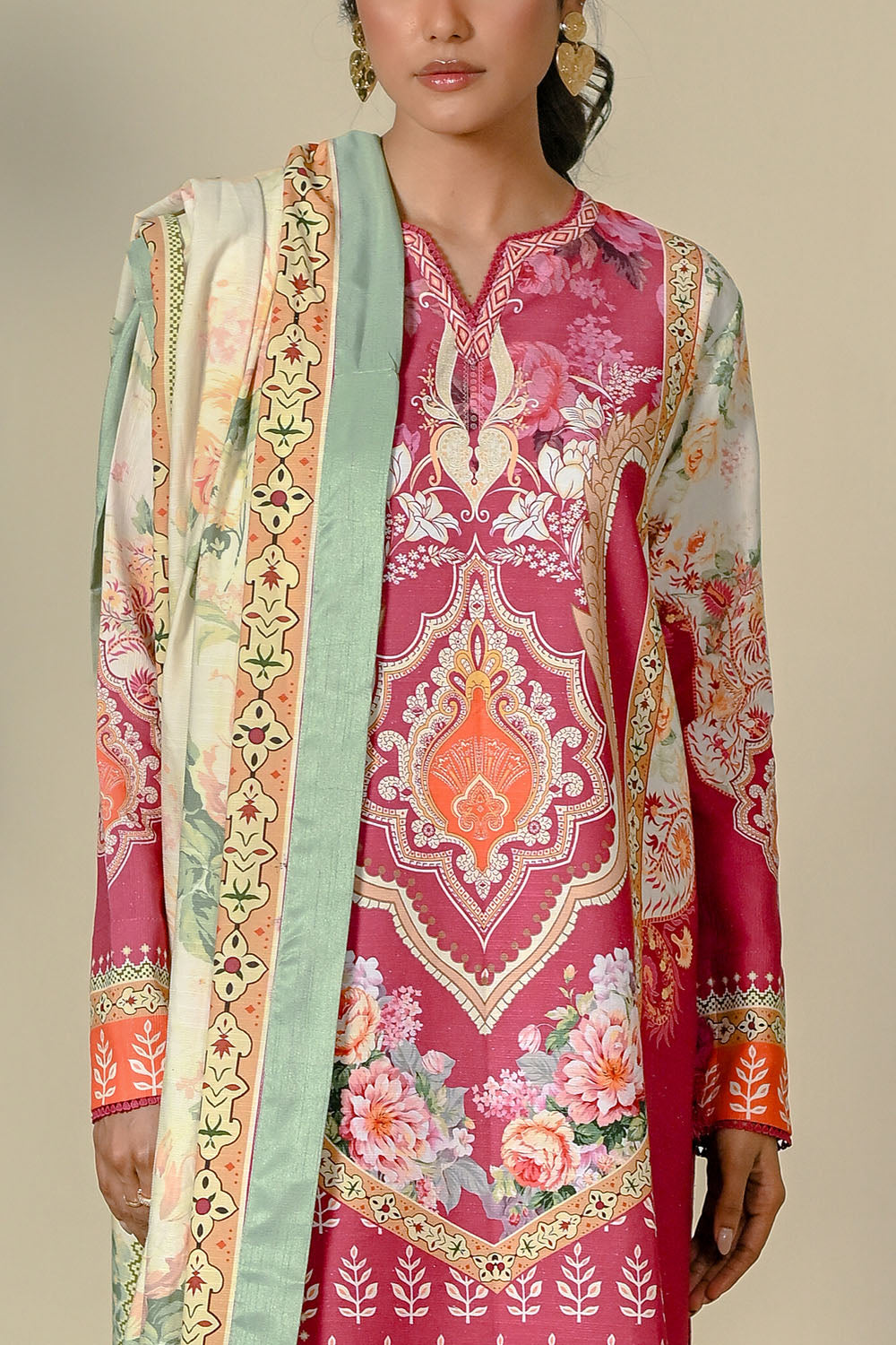 3 Piece Printed Corduroy Suit