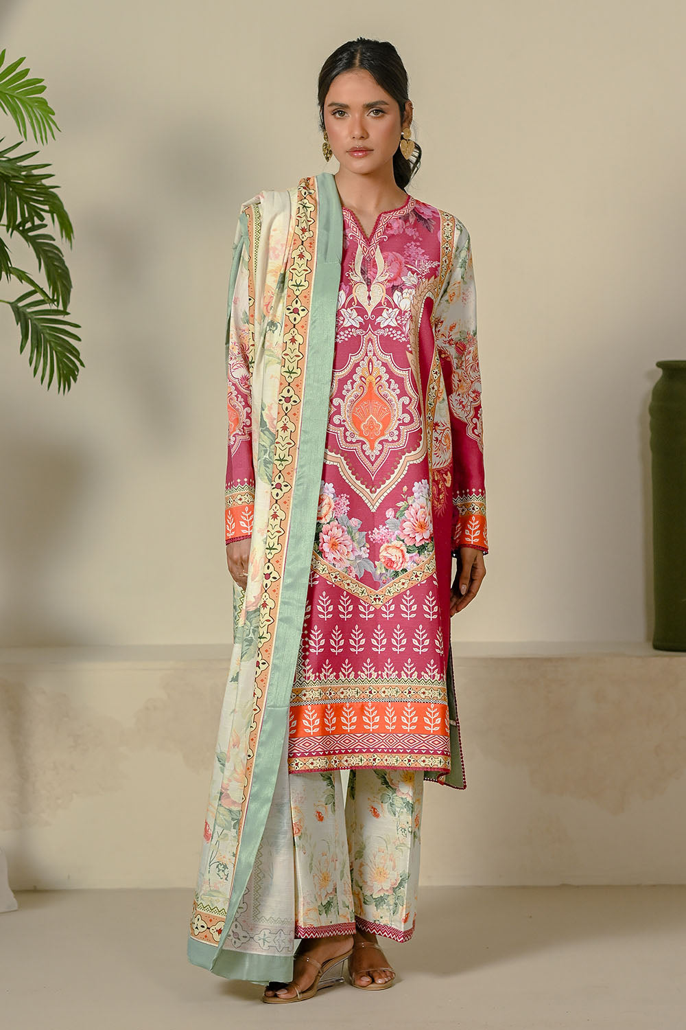 3 Piece Printed Corduroy Suit
