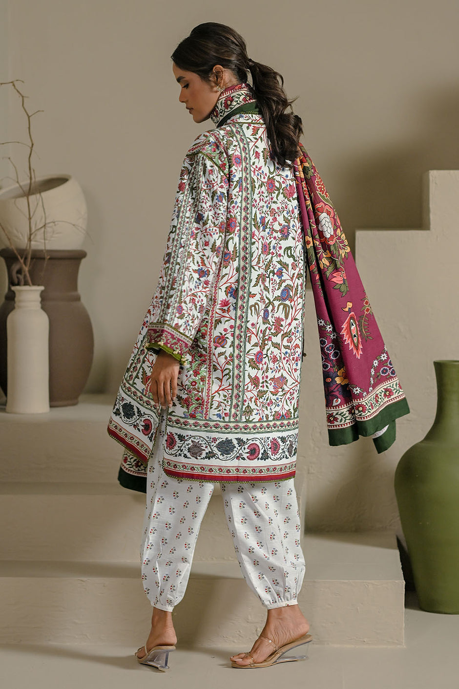 3 Piece Printed Corduroy Suit