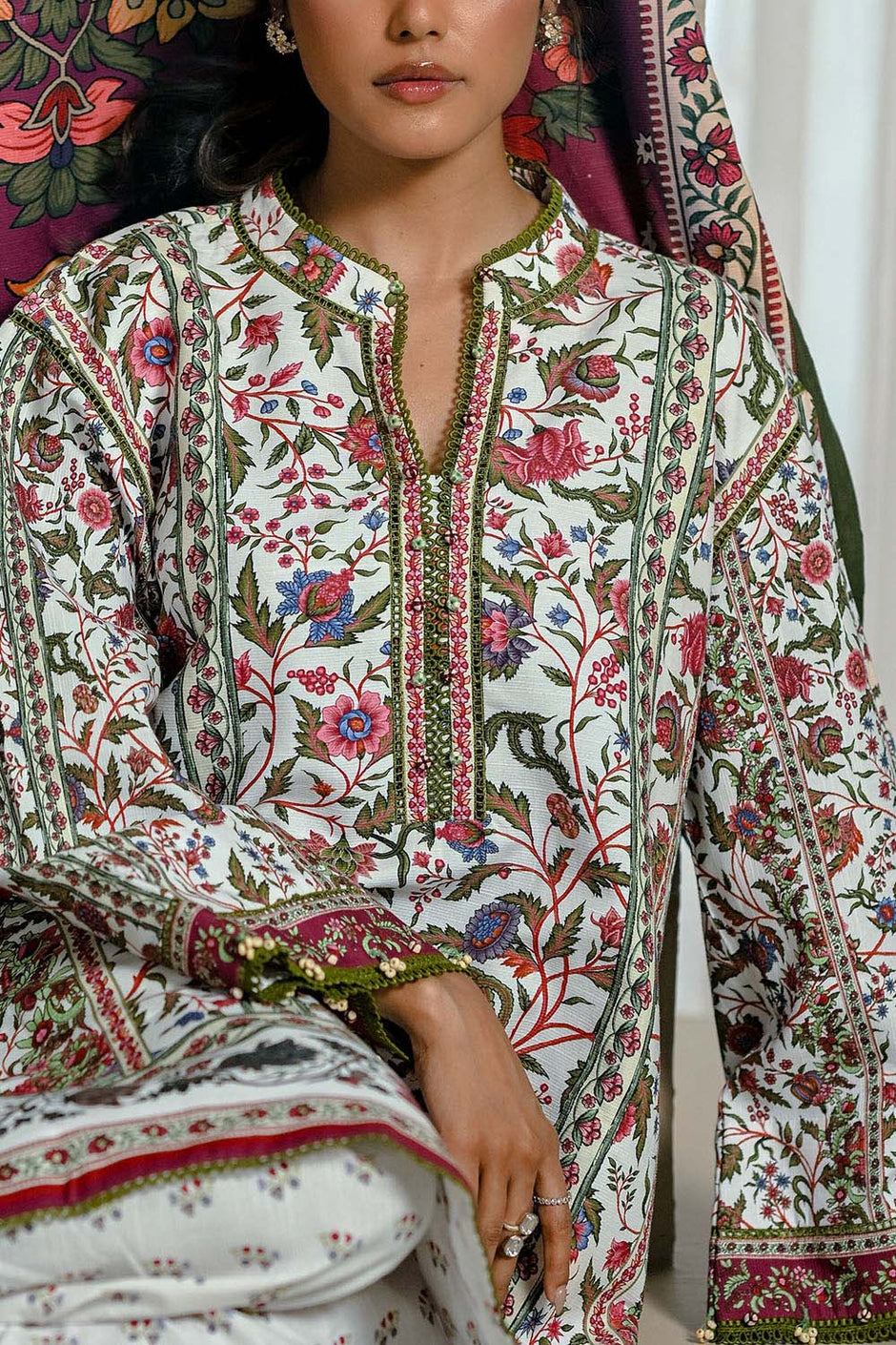 3 Piece Printed Corduroy Suit