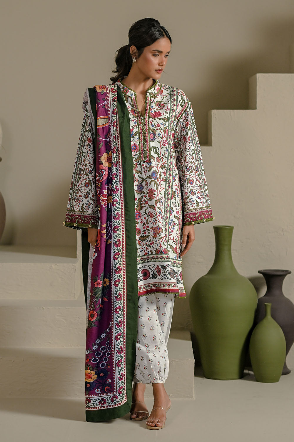 3 Piece Printed Corduroy Suit