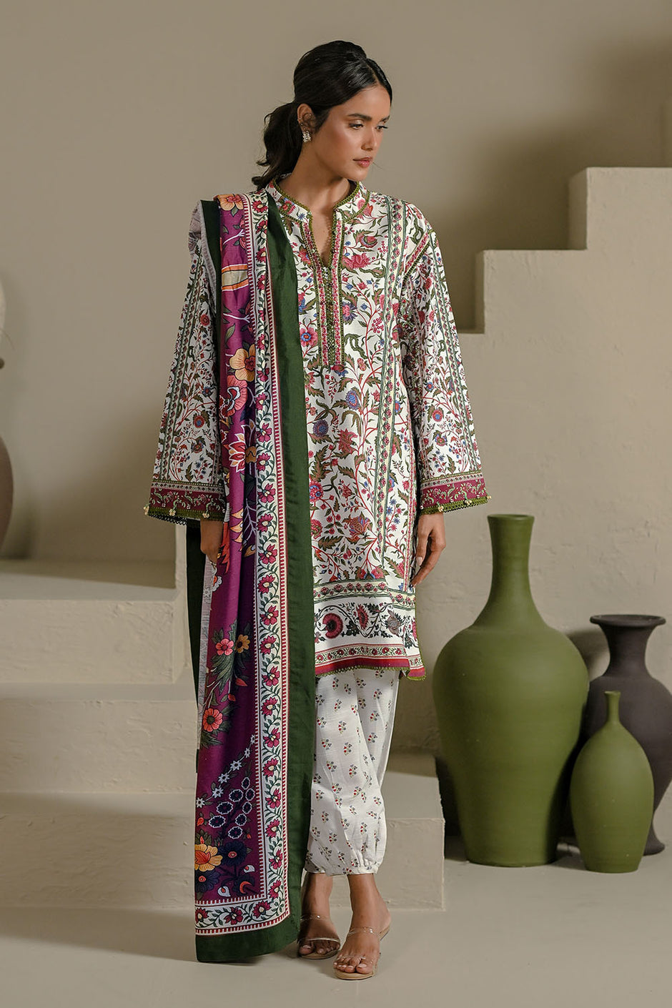 3 Piece Printed Corduroy Suit