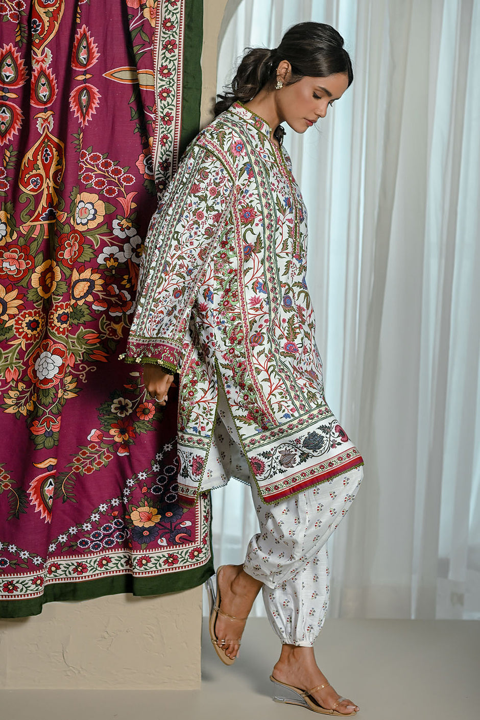 3 Piece Printed Corduroy Suit