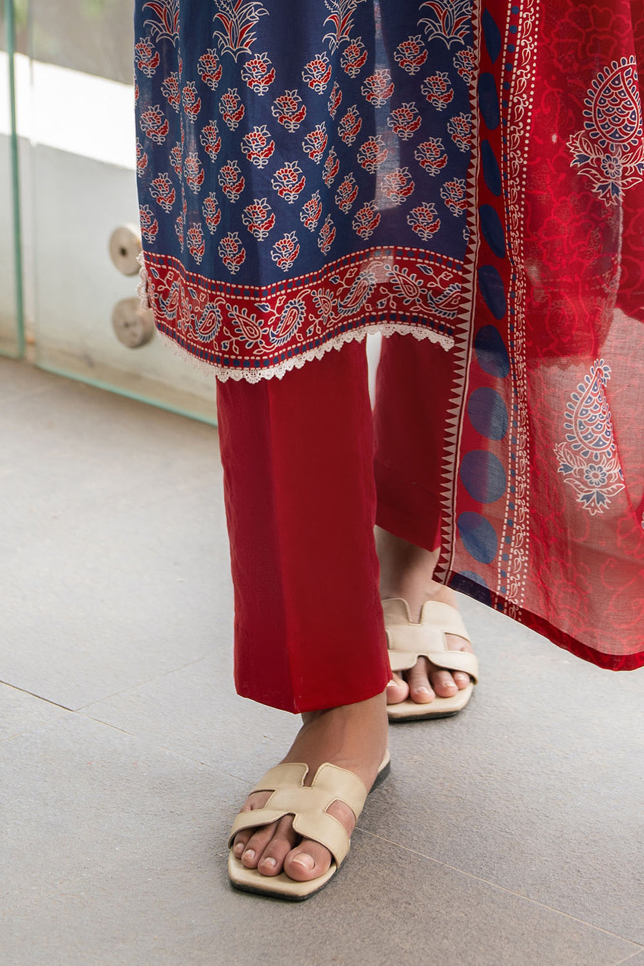 3 Piece Printed Cotton Suit