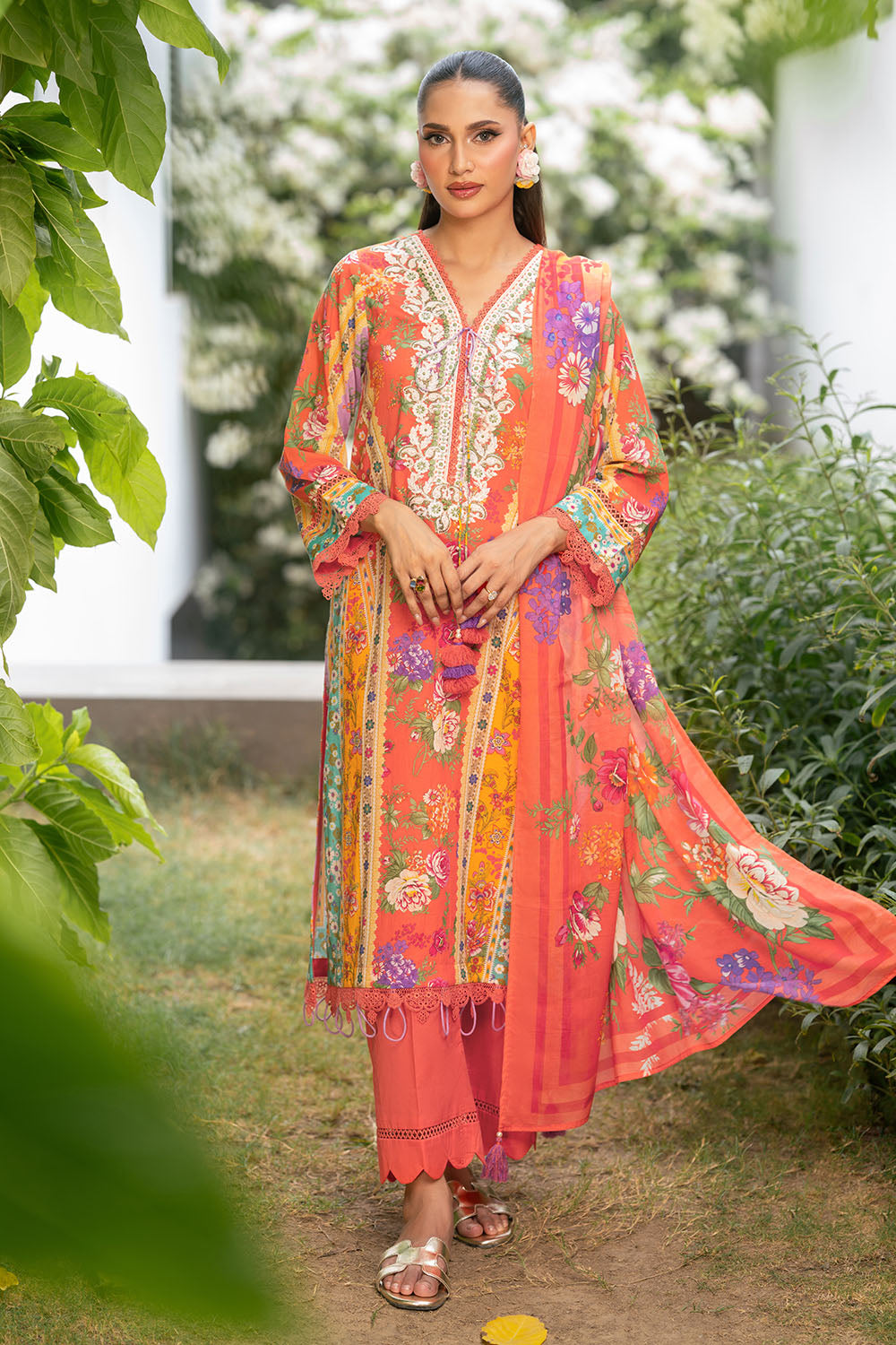 3 Piece Printed Cotton Suit