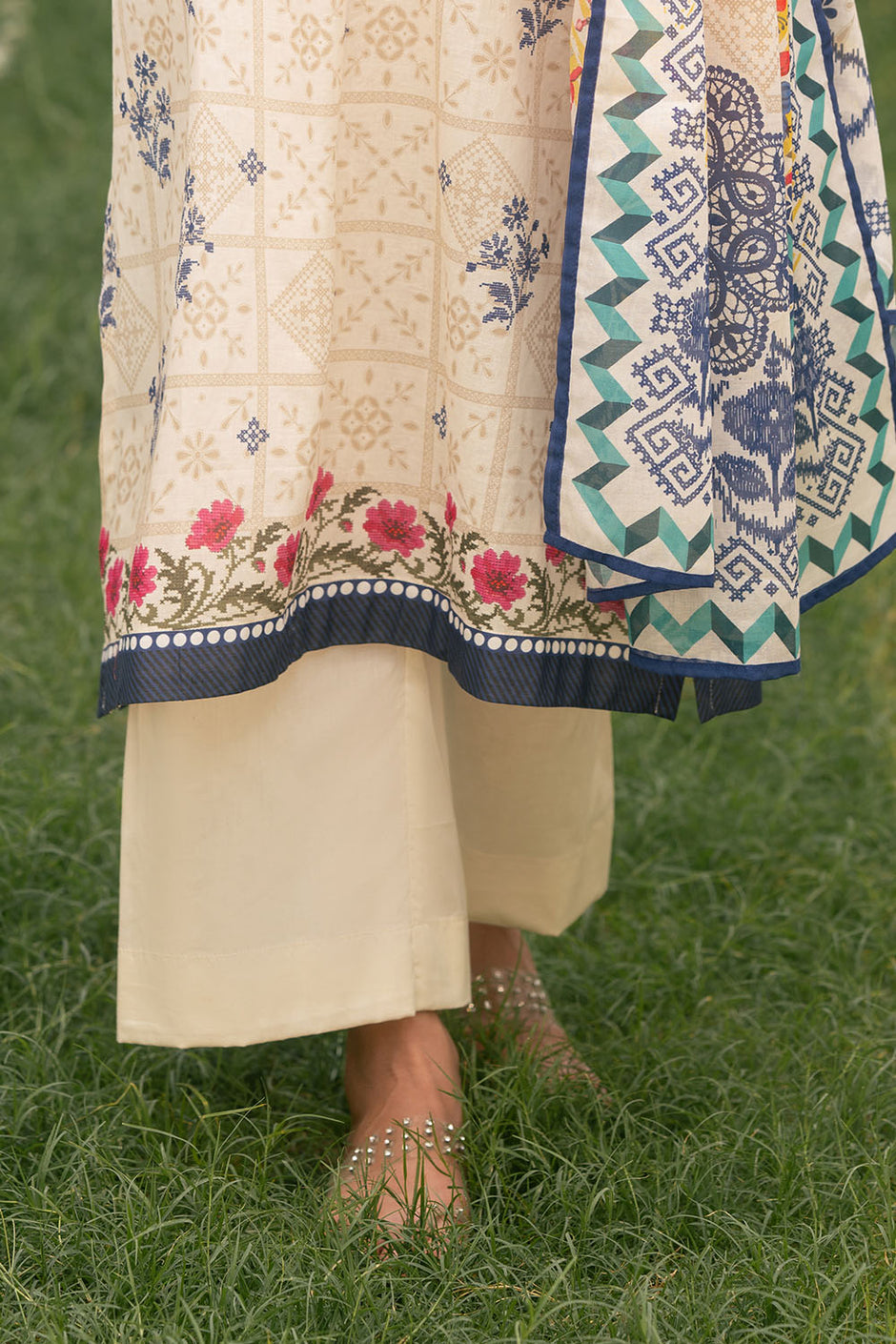 3 Piece Printed Cotton Suit