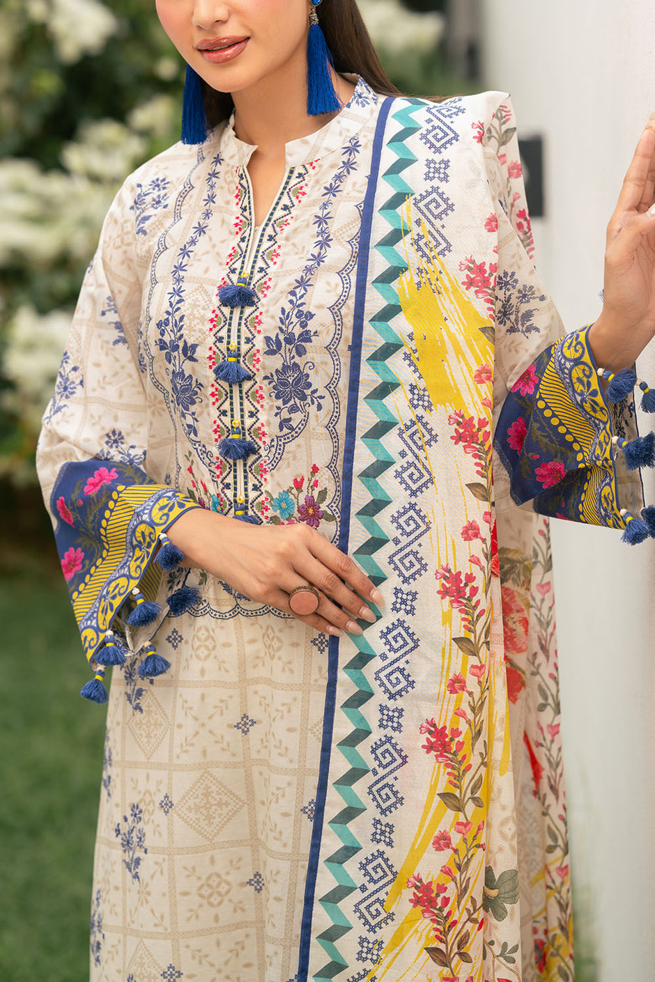 3 Piece Printed Cotton Suit