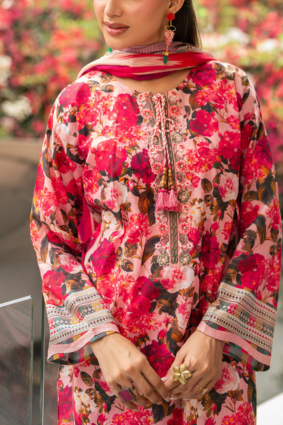 3 Piece Printed Cotton Suit