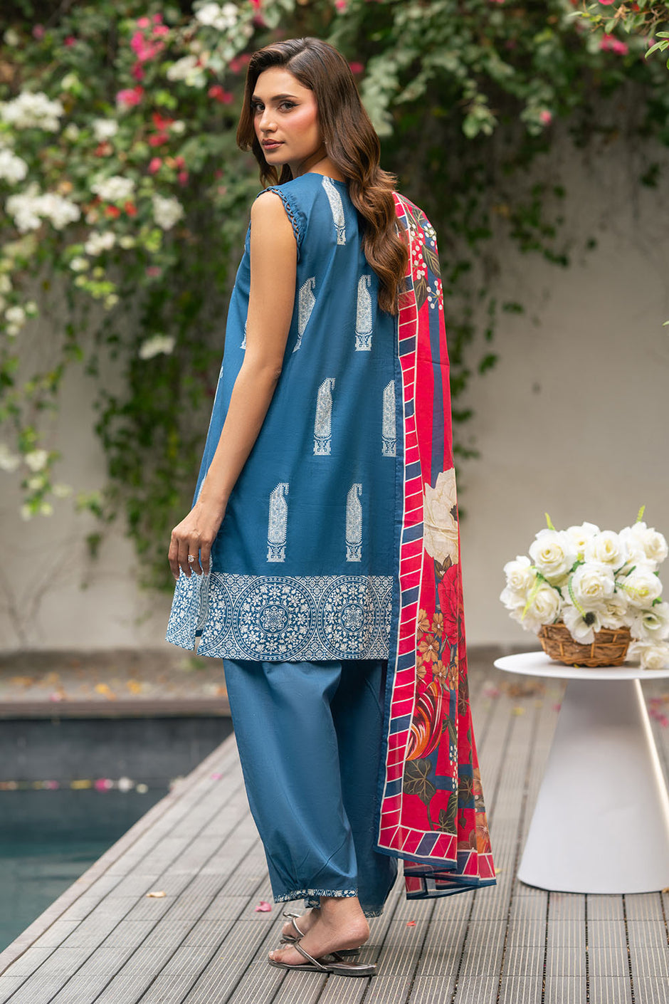 3 Piece Printed Cotton Suit