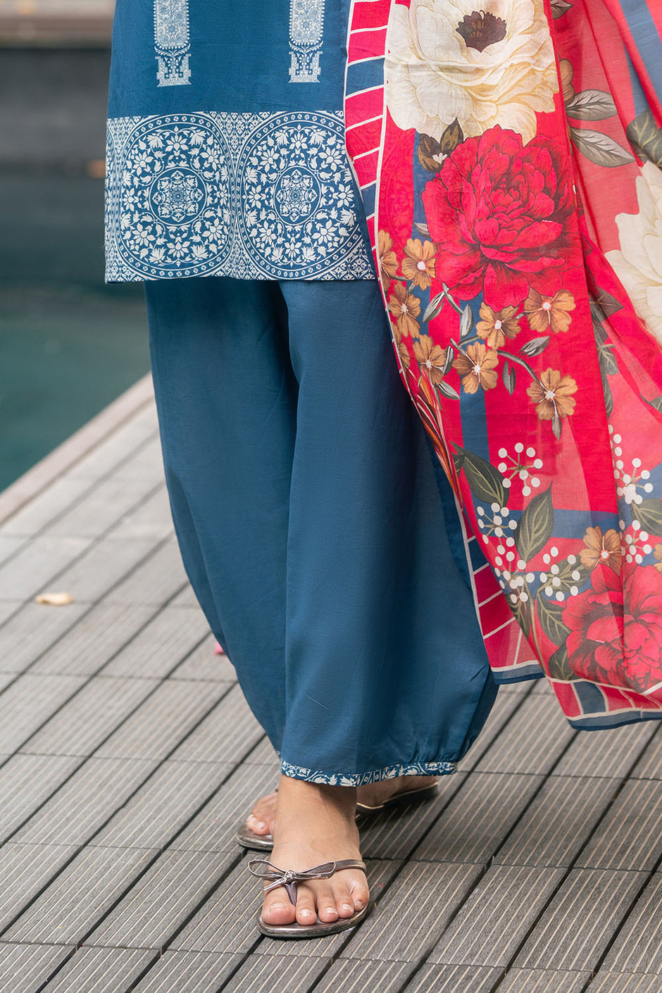 3 Piece Printed Cotton Suit