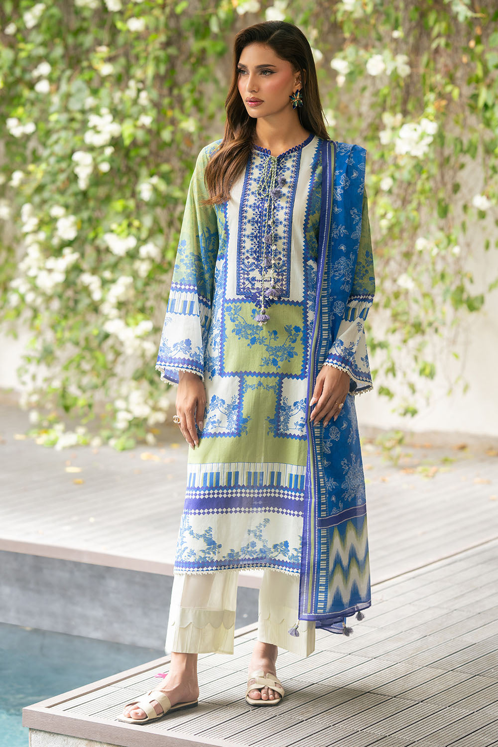 3 Piece Printed Cotton Suit