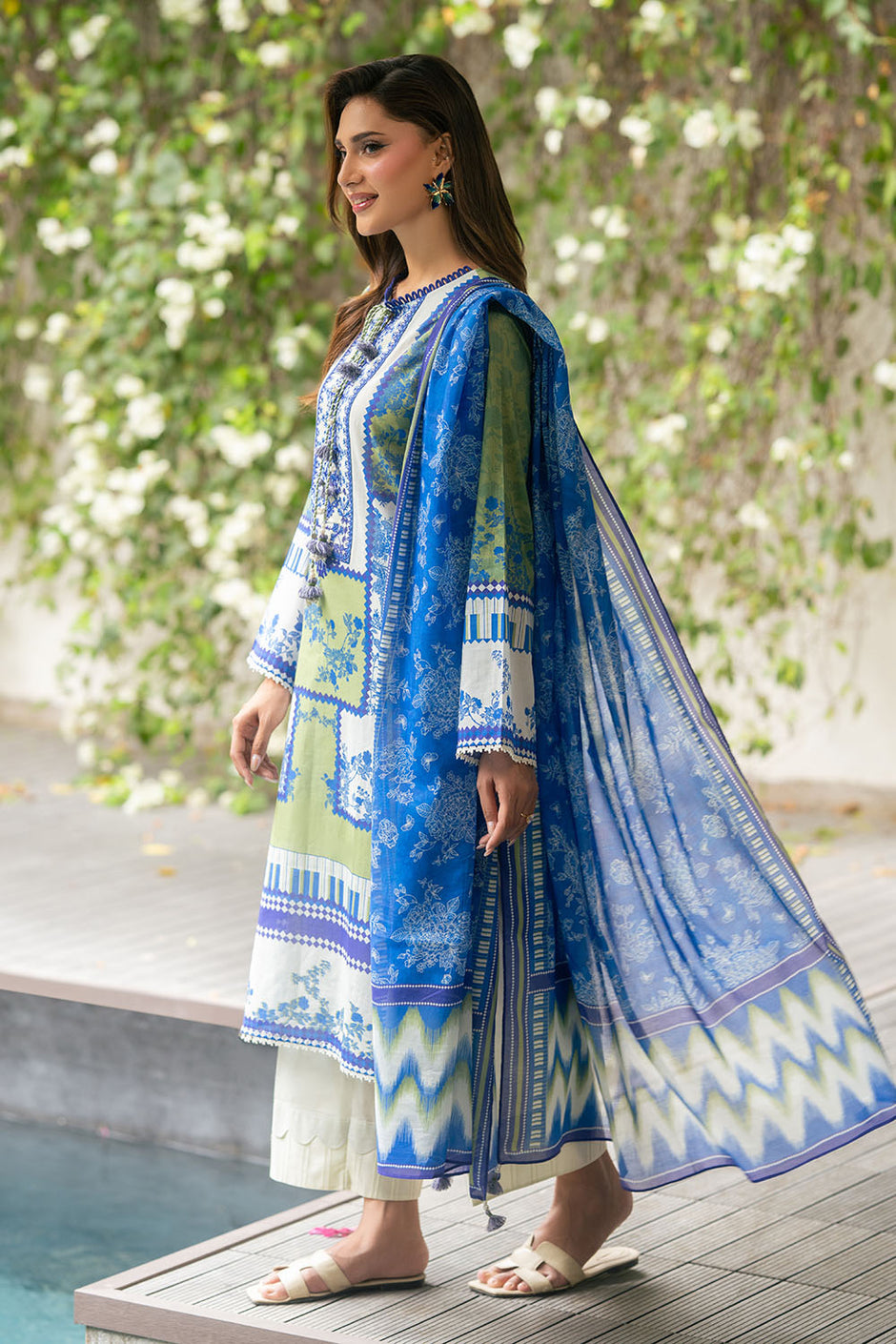 3 Piece Printed Cotton Suit