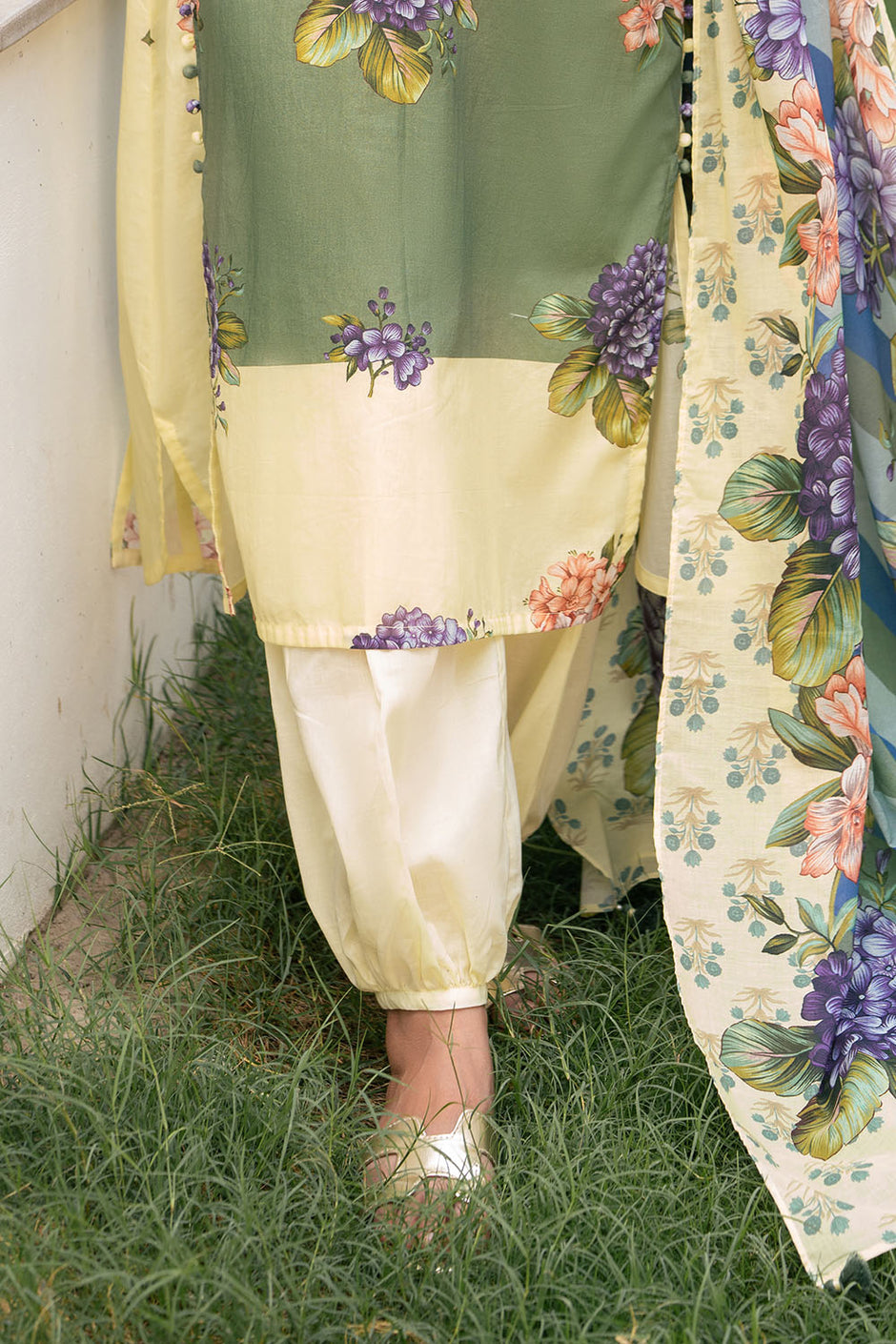 3 Piece Printed Cotton Suit