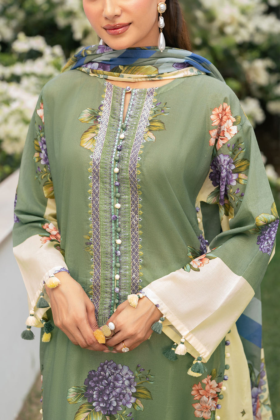 3 Piece Printed Cotton Suit