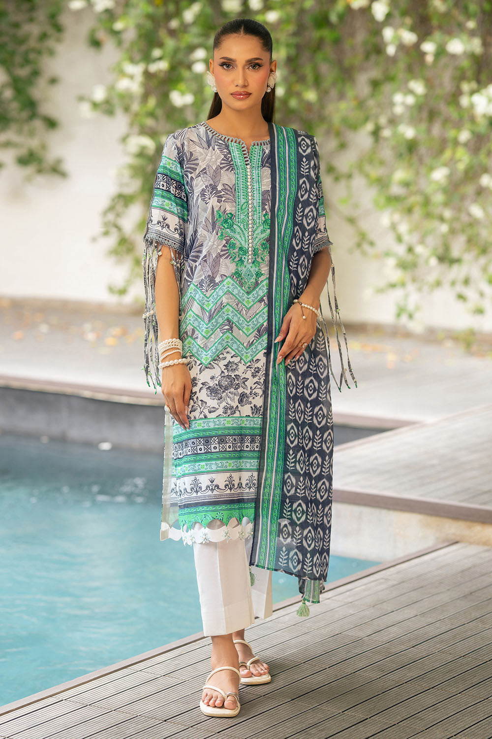 3 Piece Printed Cotton Suit