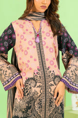 3 Piece Printed Cotton Linen Suit with Dupatta WNS-52027