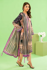3 Piece Printed Cotton Linen Suit with Dupatta WNS-52027