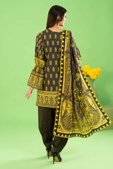 3 Piece Printed Cotton Linen Suit with Dupatta WNS-52032
