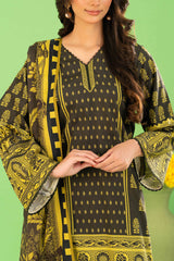 3 Piece Printed Cotton Linen Suit with Dupatta WNS-52032