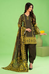 3 Piece Printed Cotton Linen Suit with Dupatta WNS-52032