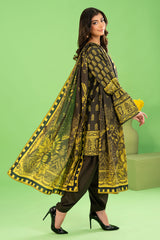 3 Piece Printed Cotton Linen Suit with Dupatta WNS-52032