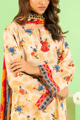 3 Piece Printed Cotton Linen Suit with Dupatta WNS-52046
