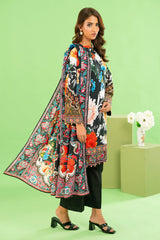 3 Piece Printed Cotton Linen Suit with Dupatta WNS-52048
