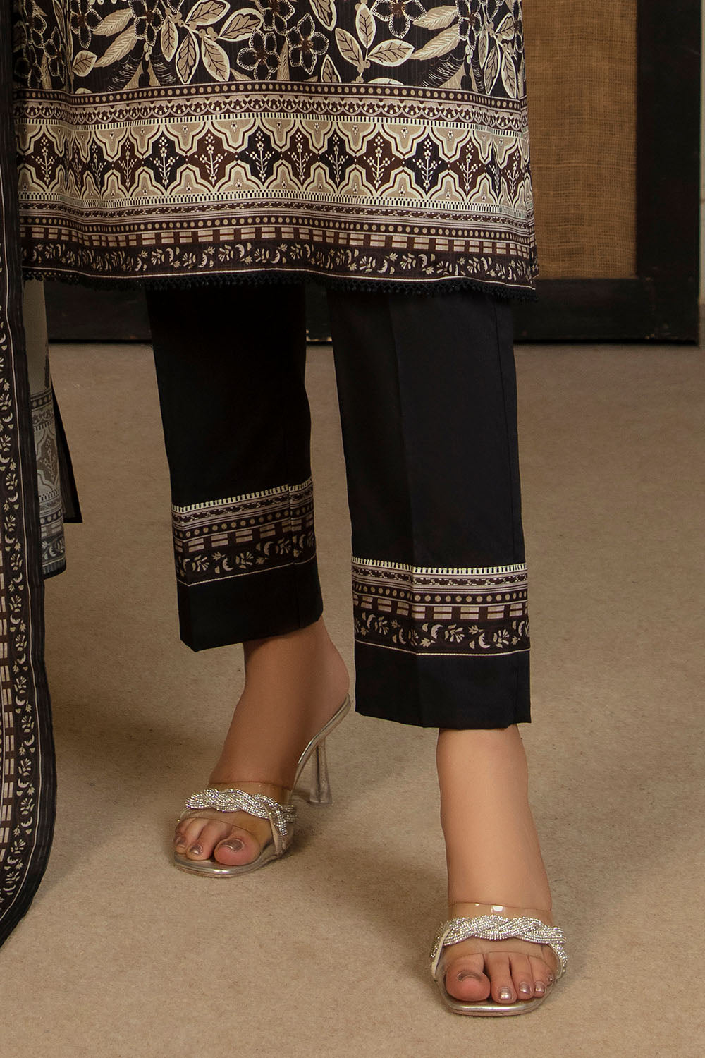3 Piece Printed Cotton Linen Suit with Dupatta WNS-52053