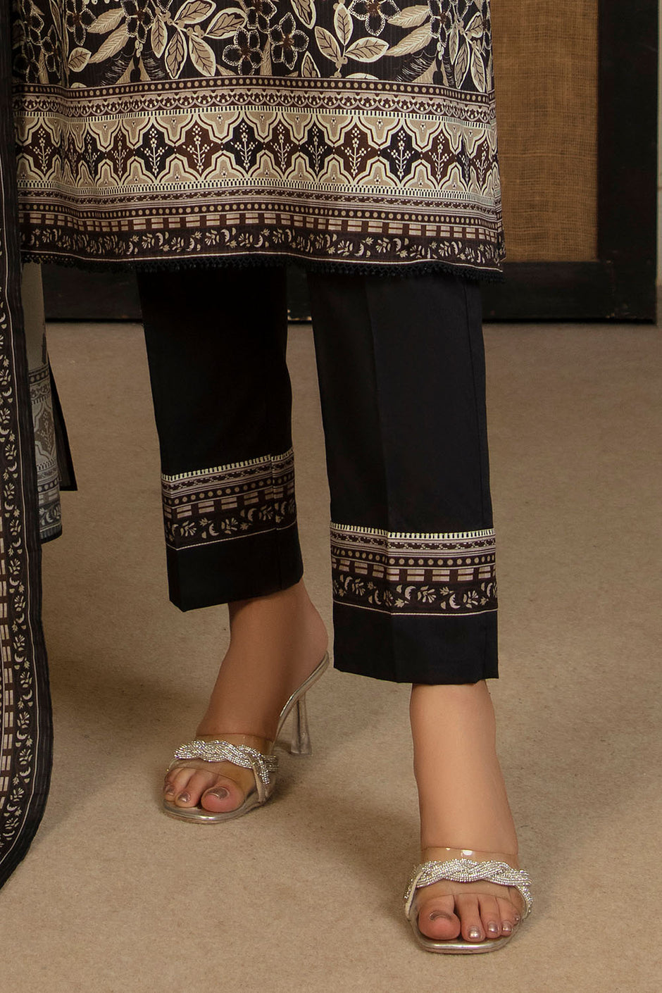 3 Piece Printed Cotton Linen Suit with Dupatta