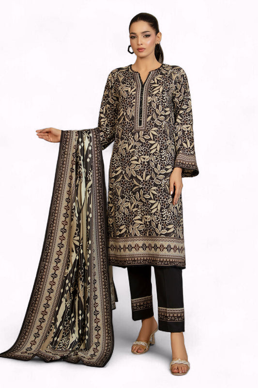 3 Piece Printed Cotton Linen Suit with Dupatta WNS-52053