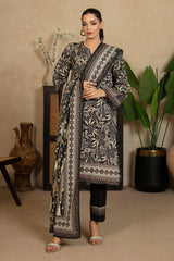 3 Piece Printed Cotton Linen Suit with Dupatta WNS-52053
