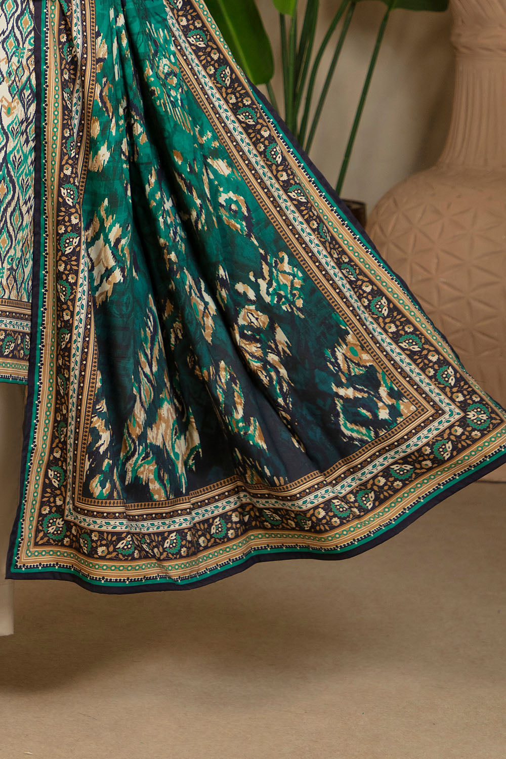 3 Piece Printed Cotton Linen Suit with Dupatta WNS-52054