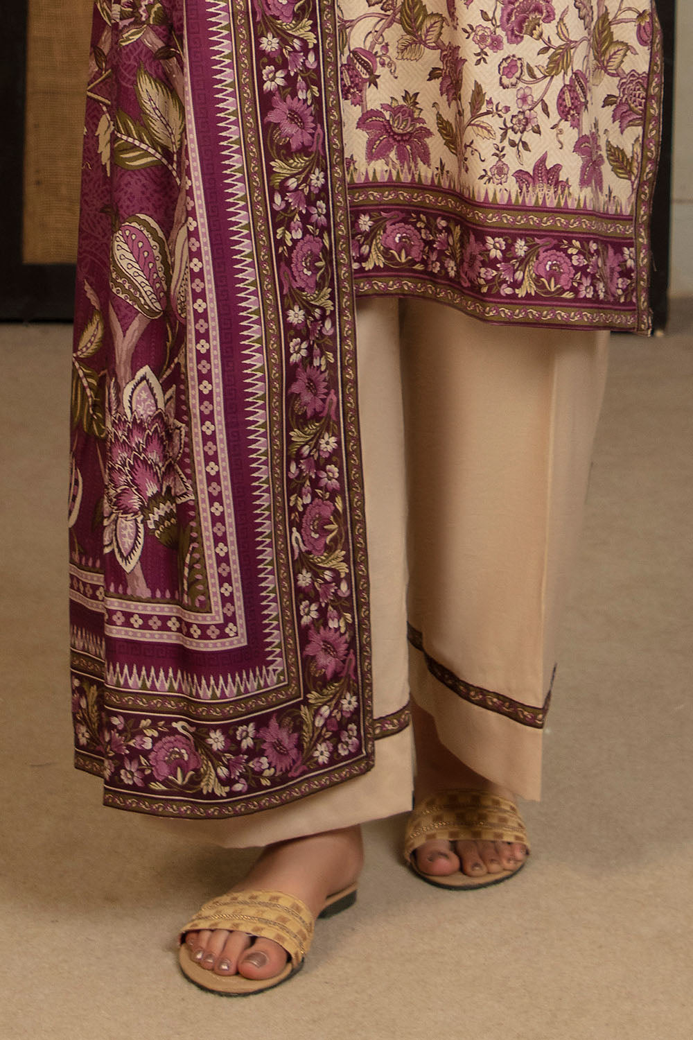 3 Piece Printed Cotton Linen Suit with Dupatta WNS-52055