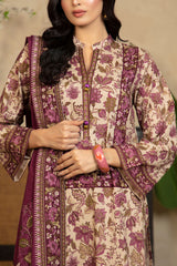 3 Piece Printed Cotton Linen Suit with Dupatta WNS-52055
