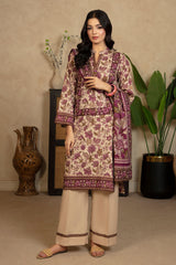 3 Piece Printed Cotton Linen Suit with Dupatta WNS-52055