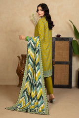 3 Piece Printed Cotton Linen Suit with Dupatta WNS-52056