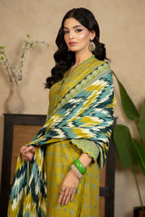 3 Piece Printed Cotton Linen Suit with Dupatta WNS-52056