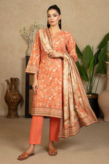 3 Piece Printed Cotton Linen Suit with Dupatta WNS-52057