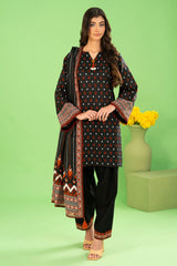 3 Piece Printed Khaddar Suit with Dupatta WNS-52040