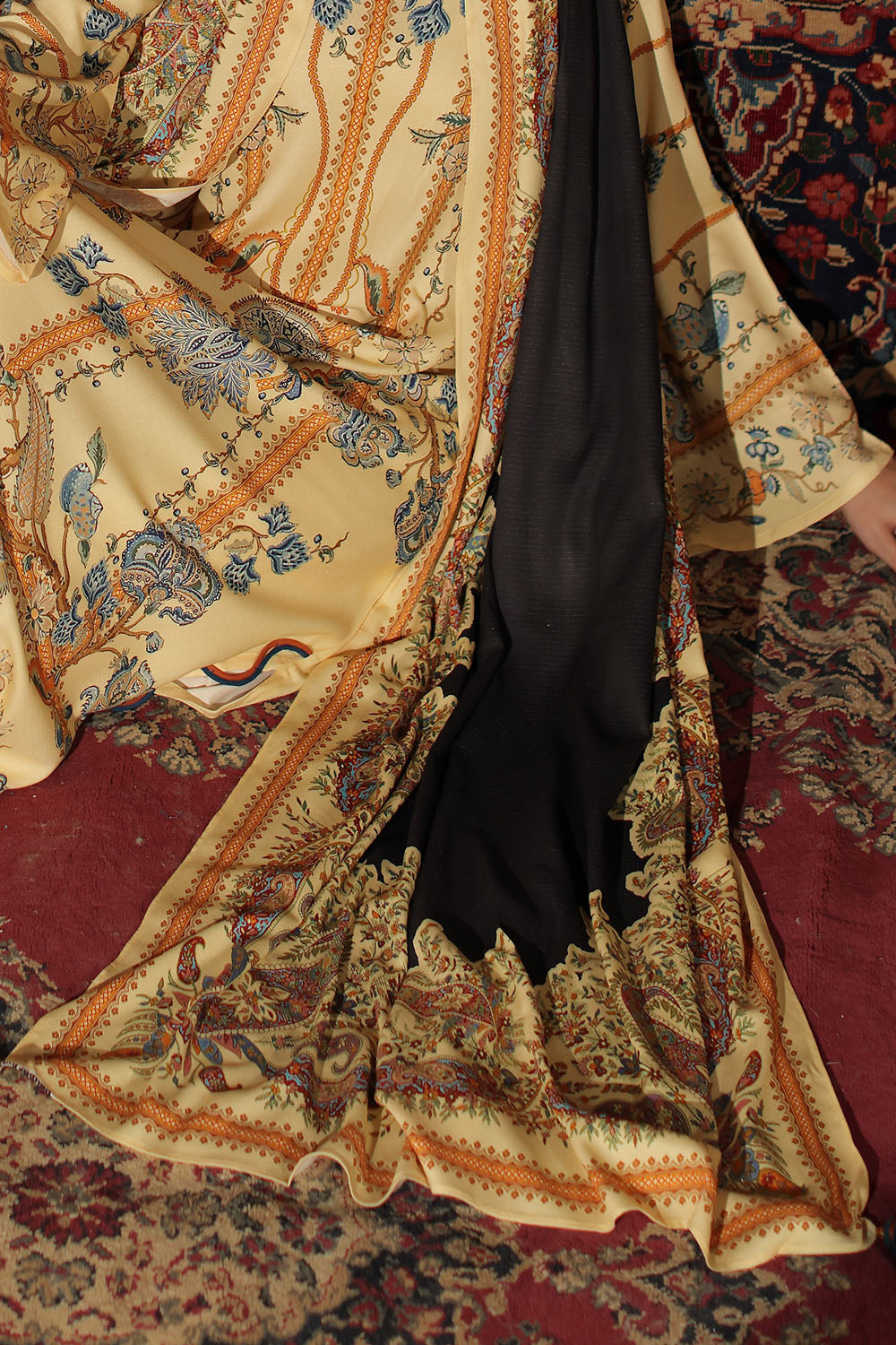 3 Piece Printed Crepe Dobby Suit