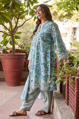 3 Piece Embroidered Printed Lawn Suit with Printed Denting Dupatta DN-62033