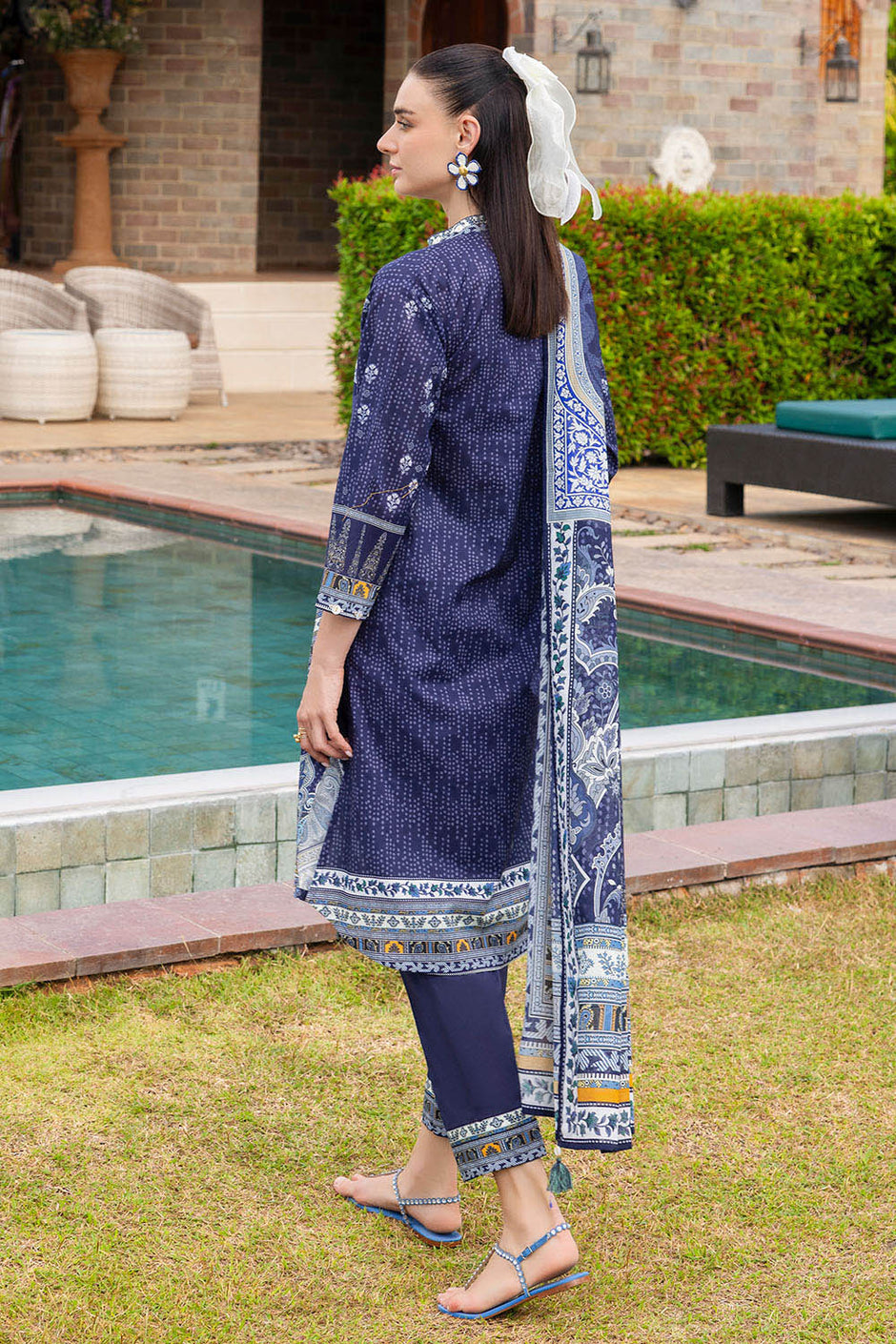 3 Piece Printed Cambric Suit with Lawn Dupatta